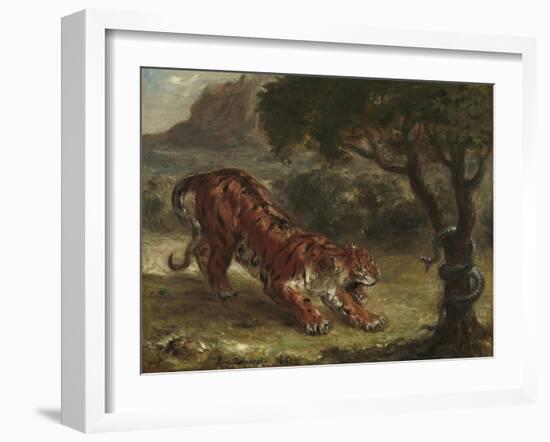 Tiger and Snake, 1862-Eugene Delacroix-Framed Giclee Print