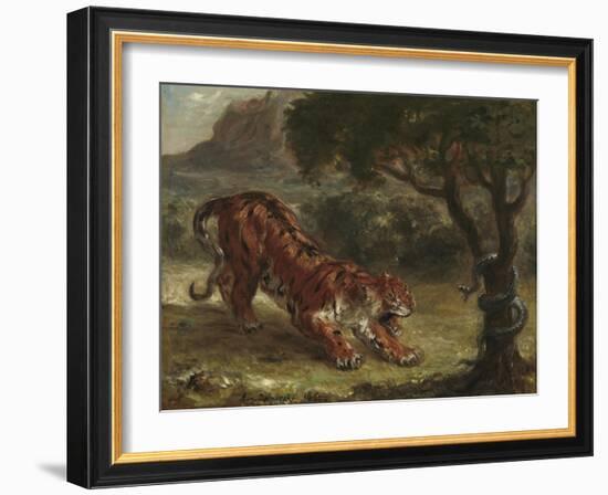 Tiger and Snake, 1862-Eugene Delacroix-Framed Giclee Print