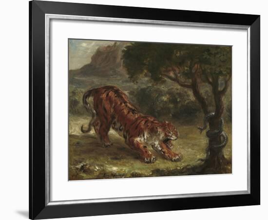 Tiger and Snake, 1862-Eugene Delacroix-Framed Giclee Print