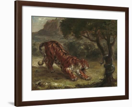 Tiger and Snake, 1862-Eugene Delacroix-Framed Giclee Print