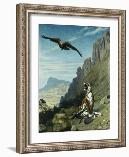 Tiger and Vulture-Jean Leon Gerome-Framed Giclee Print