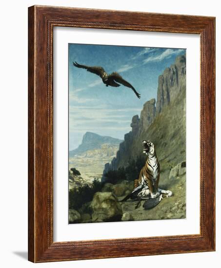 Tiger and Vulture-Jean Leon Gerome-Framed Giclee Print