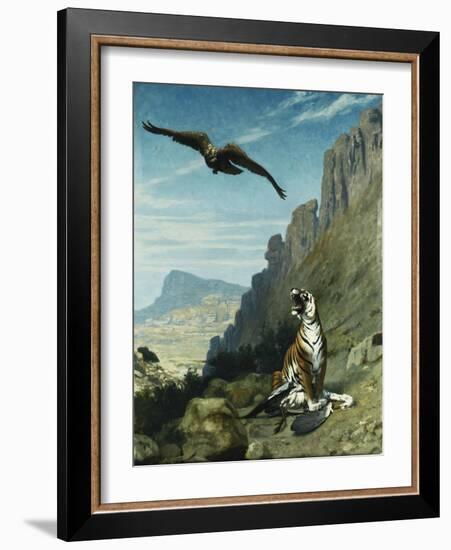 Tiger and Vulture-Jean Leon Gerome-Framed Giclee Print