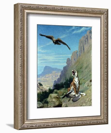 Tiger and Vulture-Jean Leon Gerome-Framed Giclee Print