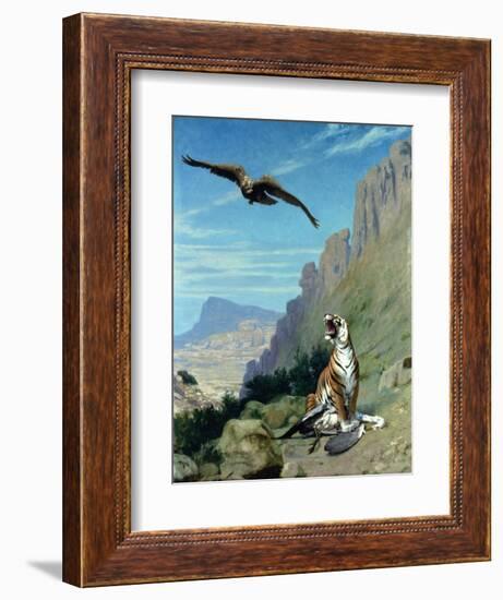 Tiger and Vulture-Jean Leon Gerome-Framed Giclee Print