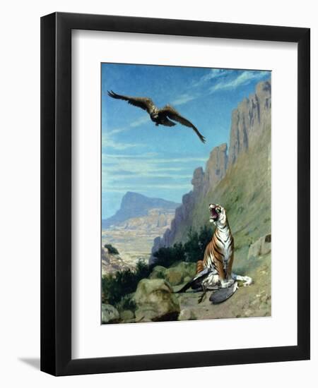 Tiger and Vulture-Jean Leon Gerome-Framed Giclee Print