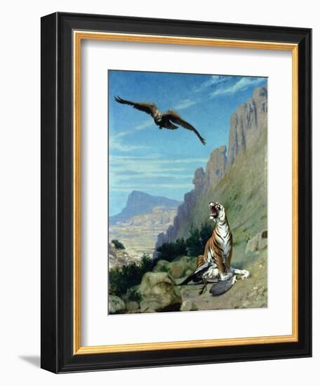 Tiger and Vulture-Jean Leon Gerome-Framed Giclee Print