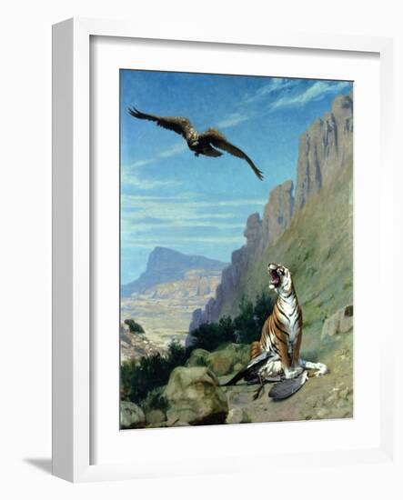 Tiger and Vulture-Jean Leon Gerome-Framed Giclee Print