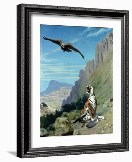 Tiger and Vulture-Jean Leon Gerome-Framed Giclee Print