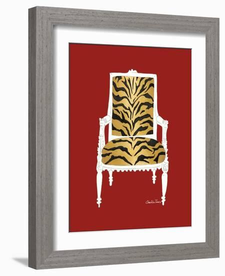 Tiger Chair on Red-Chariklia Zarris-Framed Art Print