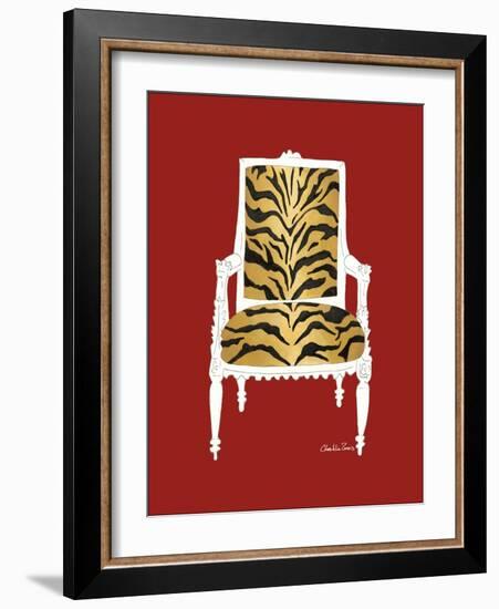 Tiger Chair on Red-Chariklia Zarris-Framed Art Print