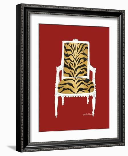 Tiger Chair on Red-Chariklia Zarris-Framed Art Print