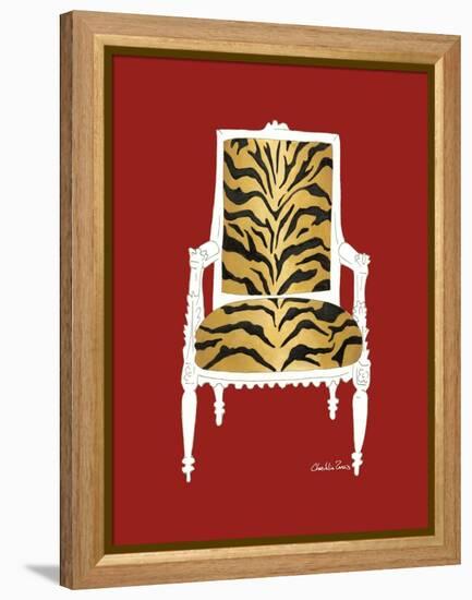 Tiger Chair on Red-Chariklia Zarris-Framed Stretched Canvas