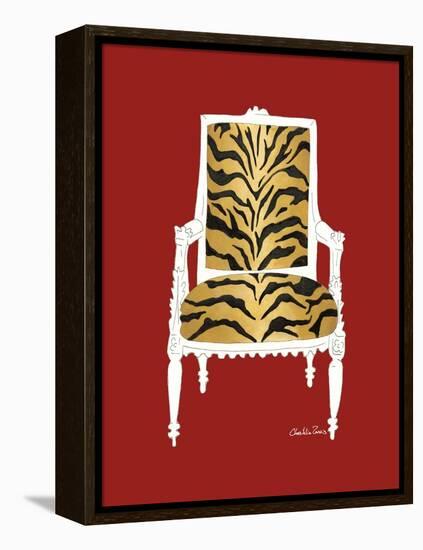 Tiger Chair on Red-Chariklia Zarris-Framed Stretched Canvas