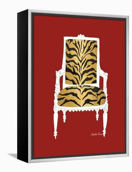 Tiger Chair on Red-Chariklia Zarris-Framed Stretched Canvas