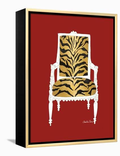 Tiger Chair on Red-Chariklia Zarris-Framed Stretched Canvas