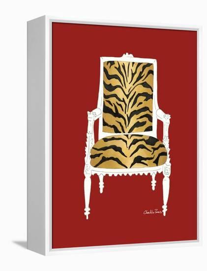 Tiger Chair on Red-Chariklia Zarris-Framed Stretched Canvas