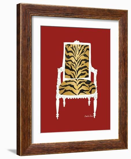 Tiger Chair on Red-Chariklia Zarris-Framed Art Print