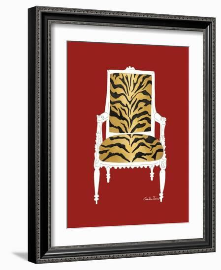 Tiger Chair on Red-Chariklia Zarris-Framed Art Print