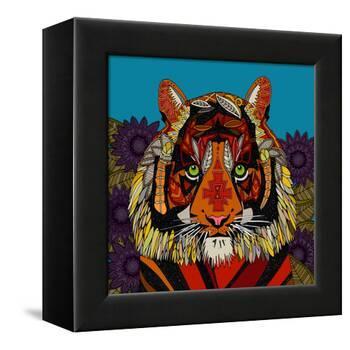 Tiger Chief Blue-Sharon Turner-Framed Stretched Canvas