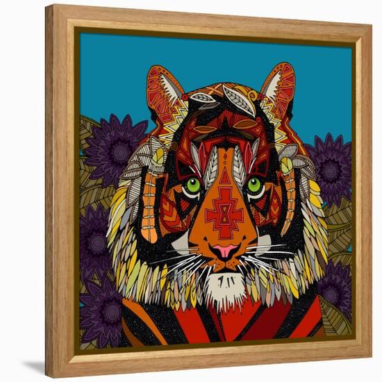 Tiger Chief Blue-Sharon Turner-Framed Stretched Canvas