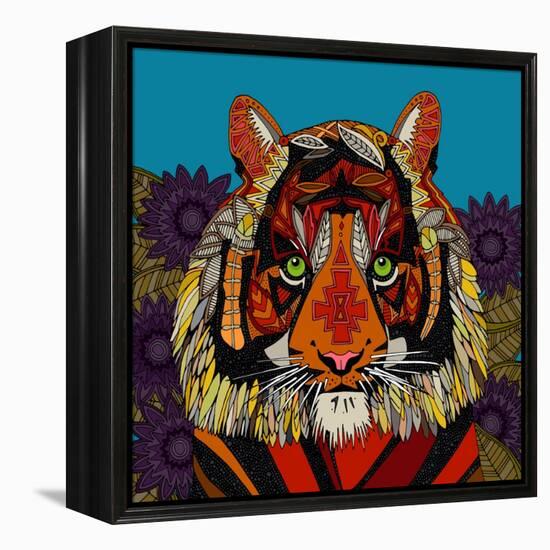 Tiger Chief Blue-Sharon Turner-Framed Stretched Canvas