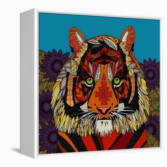 Tiger Chief Blue-Sharon Turner-Framed Stretched Canvas