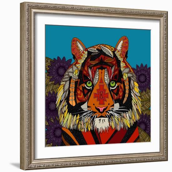 Tiger Chief Blue-Sharon Turner-Framed Art Print