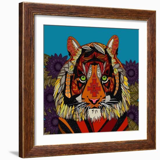 Tiger Chief Blue-Sharon Turner-Framed Art Print