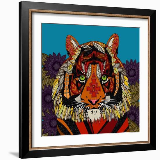 Tiger Chief Blue-Sharon Turner-Framed Art Print