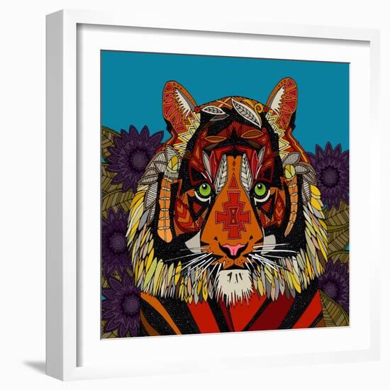 Tiger Chief Blue-Sharon Turner-Framed Art Print