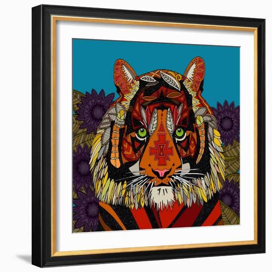 Tiger Chief Blue-Sharon Turner-Framed Art Print