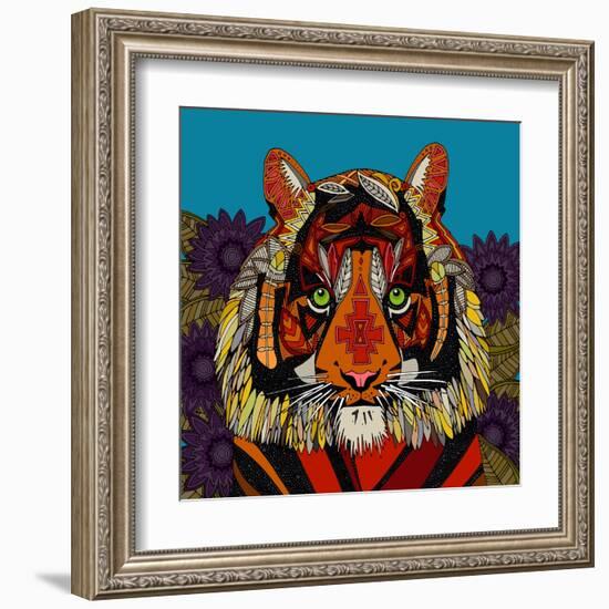 Tiger Chief Blue-Sharon Turner-Framed Art Print