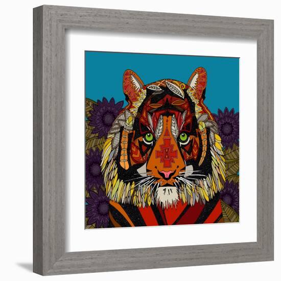 Tiger Chief Blue-Sharon Turner-Framed Art Print