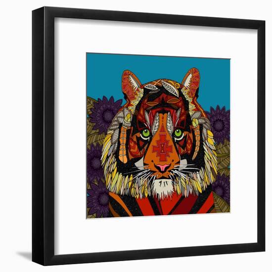 Tiger Chief Blue-Sharon Turner-Framed Art Print