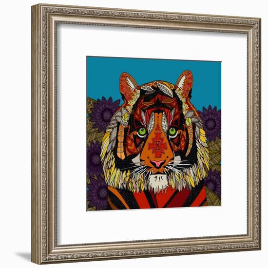 Tiger Chief Blue-Sharon Turner-Framed Art Print