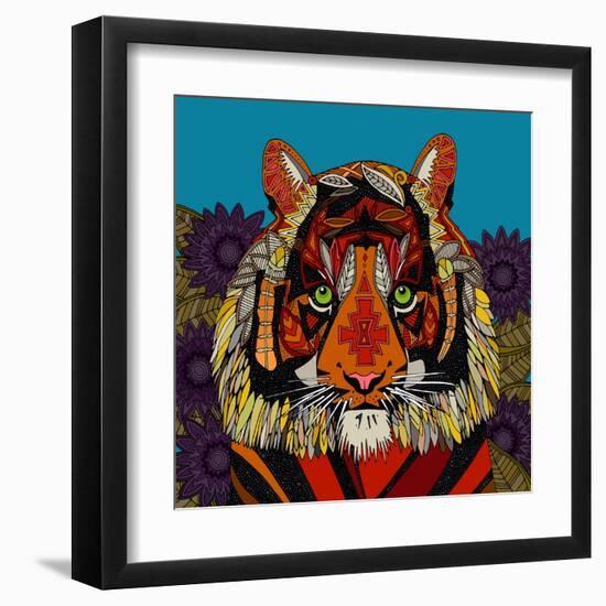 Tiger Chief Blue-Sharon Turner-Framed Art Print