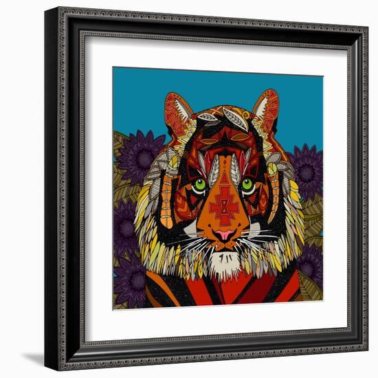 Tiger Chief Blue-Sharon Turner-Framed Art Print