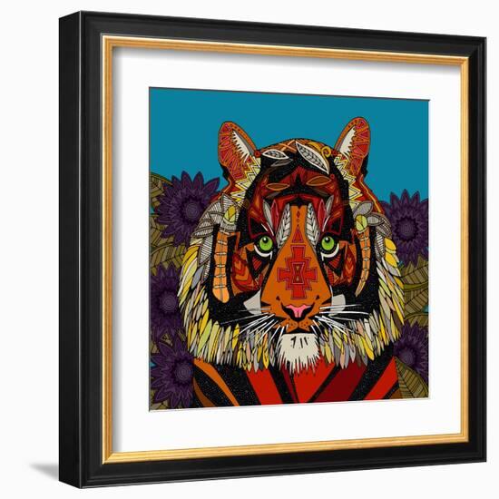 Tiger Chief Blue-Sharon Turner-Framed Art Print