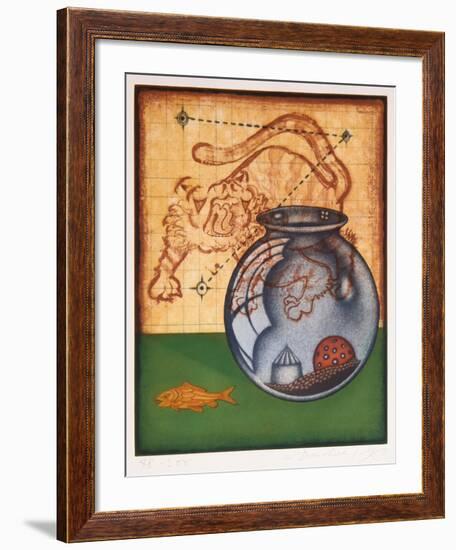 Tiger, Goldfish and Bowl-Tighe O'Donoghue-Framed Limited Edition