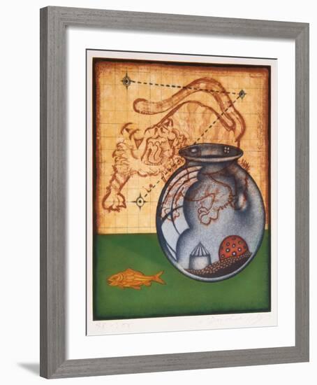 Tiger, Goldfish and Bowl-Tighe O'Donoghue-Framed Limited Edition