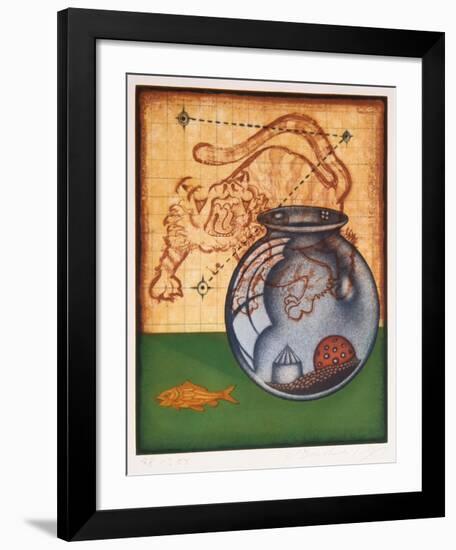 Tiger, Goldfish and Bowl-Tighe O'Donoghue-Framed Limited Edition