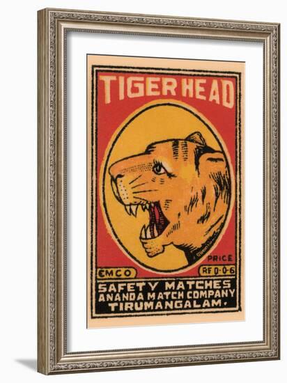 Tiger Head Safety Matches-null-Framed Art Print