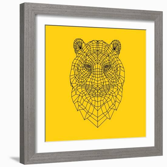 Tiger Head Yellow Mesh-NaxArt-Framed Premium Giclee Print