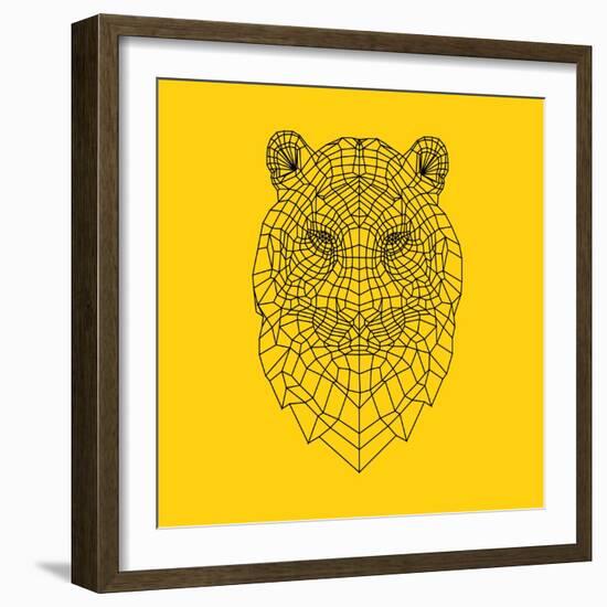 Tiger Head Yellow Mesh-NaxArt-Framed Premium Giclee Print