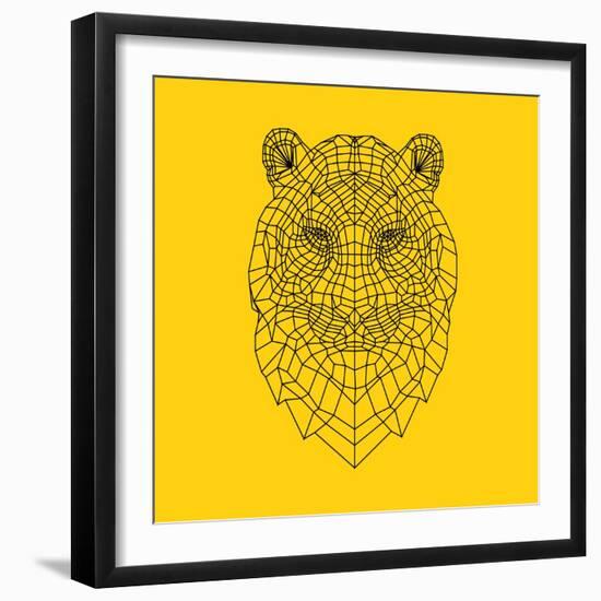 Tiger Head Yellow Mesh-NaxArt-Framed Premium Giclee Print