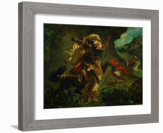 Tiger Hunt, 1854-Eugene Delacroix-Framed Giclee Print