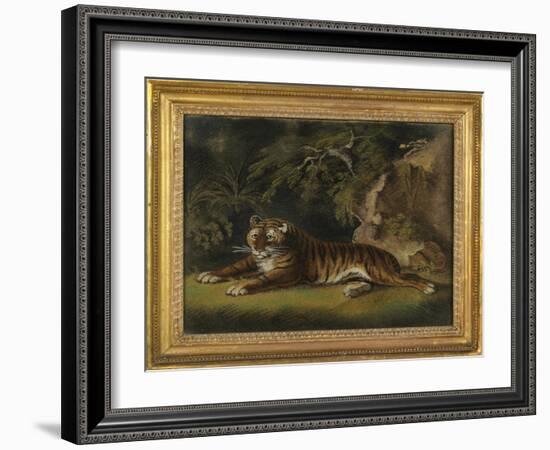 Tiger in a Jungle Landscape-Benjamin Zobel-Framed Giclee Print