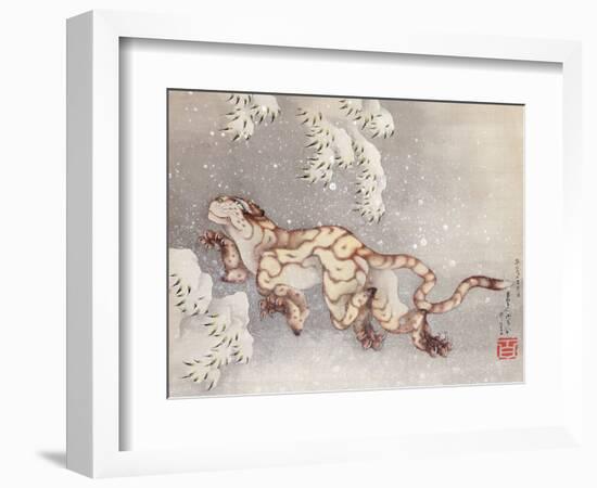 Tiger in a snowstorm. Edo Period, 1849-Katsushika Hokusai-Framed Giclee Print