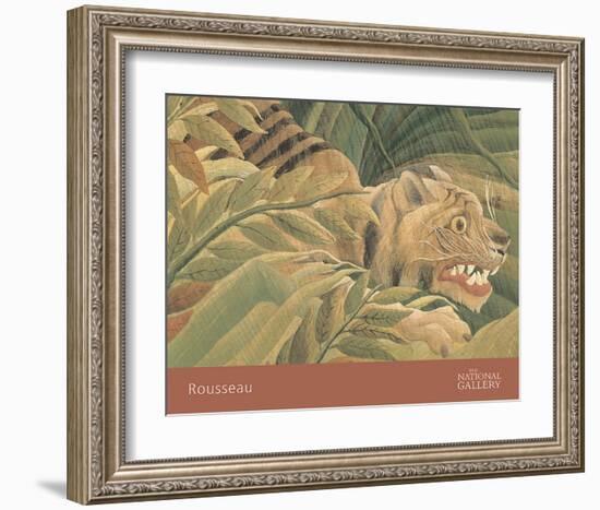 Tiger in a Tropical Storm (Surprised!), 1891 (detail)-Henri Rousseau-Framed Art Print